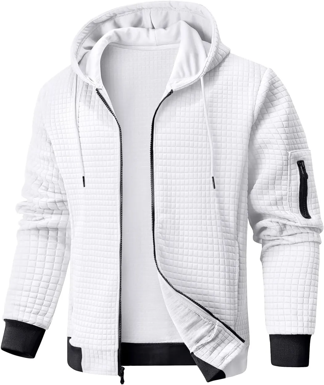 Mens Zip Up Hoodie Full-Zip Sweatshirt Lightweight Loose Fit Hooded Jackets