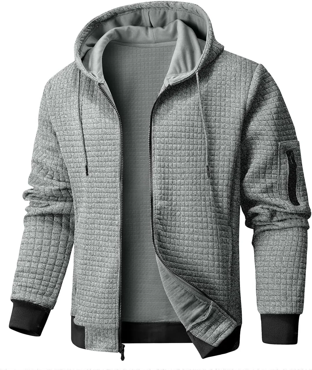 Mens Zip Up Hoodie Full-Zip Sweatshirt Lightweight Loose Fit Hooded Jackets