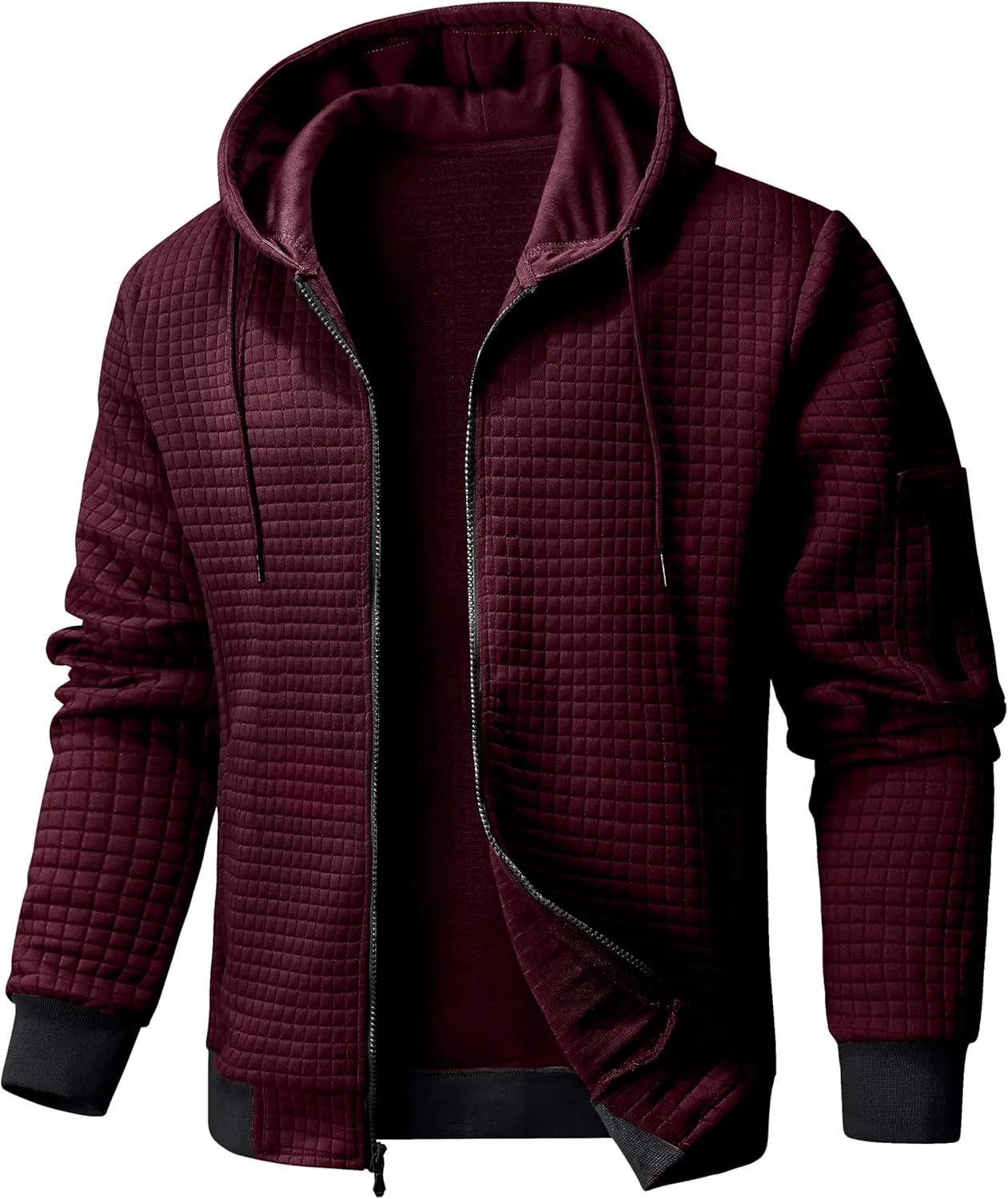 Mens Zip Up Hoodie Full-Zip Sweatshirt Lightweight Loose Fit Hooded Jackets