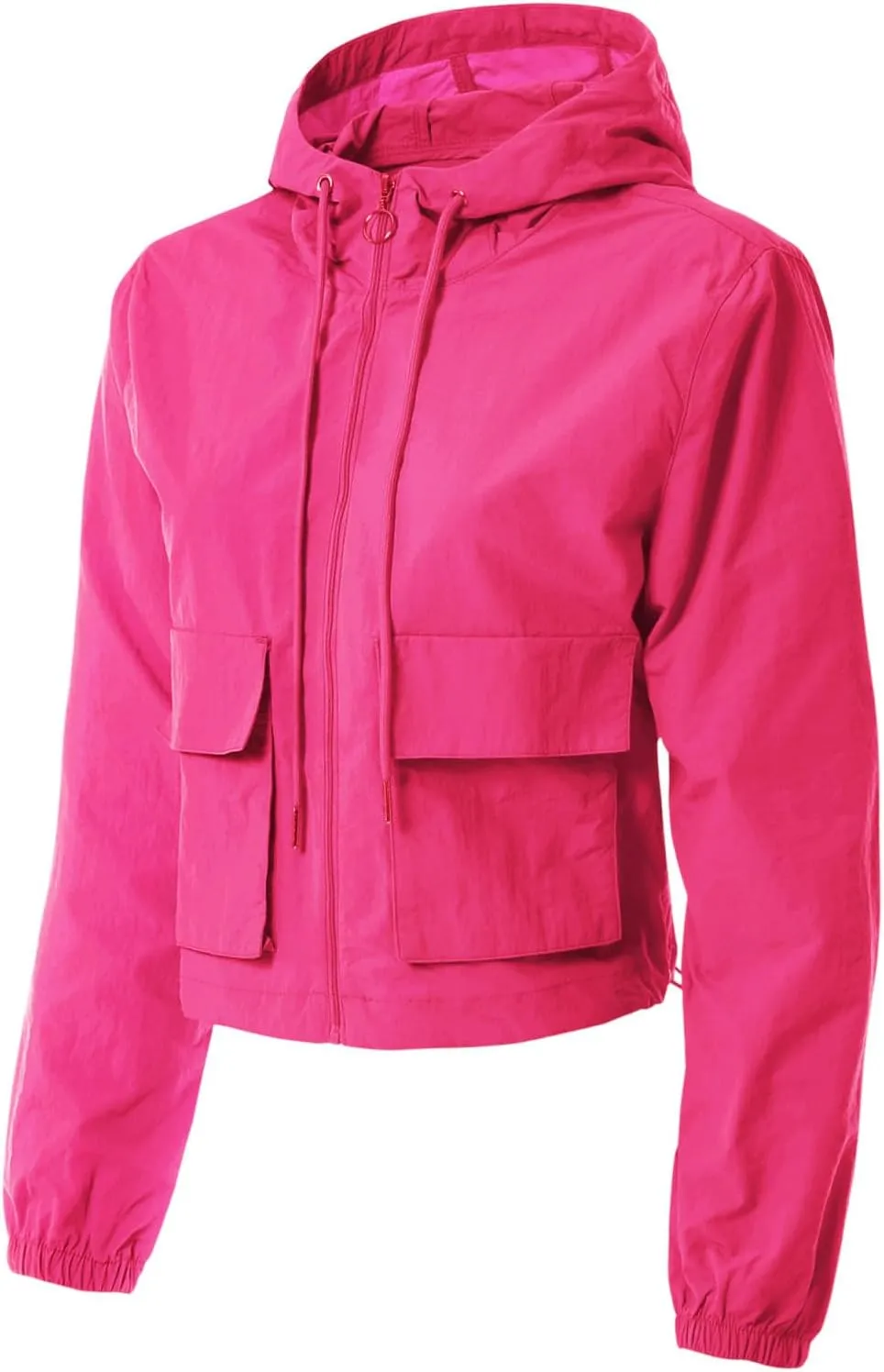 MixMatchy Women's Lightweight Cropped Yoga Quick Dry Windbreaker Zipper Jackets Workout Running Hoodie