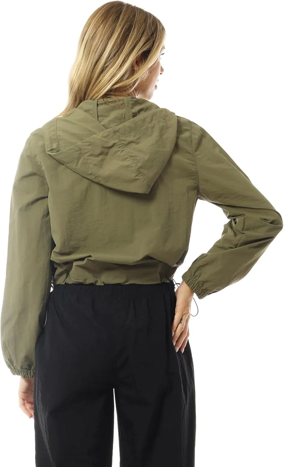 MixMatchy Women's Lightweight Cropped Yoga Quick Dry Windbreaker Zipper Jackets Workout Running Hoodie