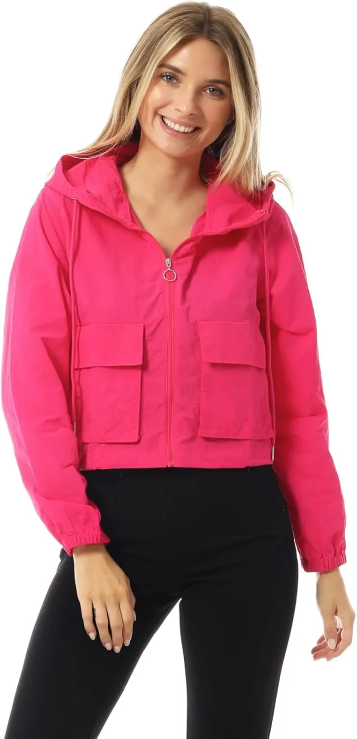 MixMatchy Women's Lightweight Cropped Yoga Quick Dry Windbreaker Zipper Jackets Workout Running Hoodie