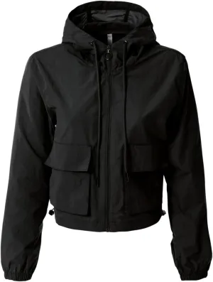 MixMatchy Women's Lightweight Cropped Yoga Quick Dry Windbreaker Zipper Jackets Workout Running Hoodie