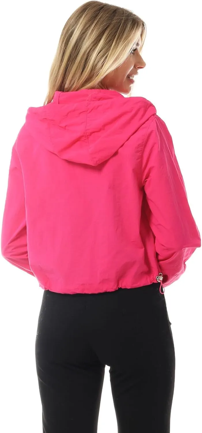 MixMatchy Women's Lightweight Cropped Yoga Quick Dry Windbreaker Zipper Jackets Workout Running Hoodie