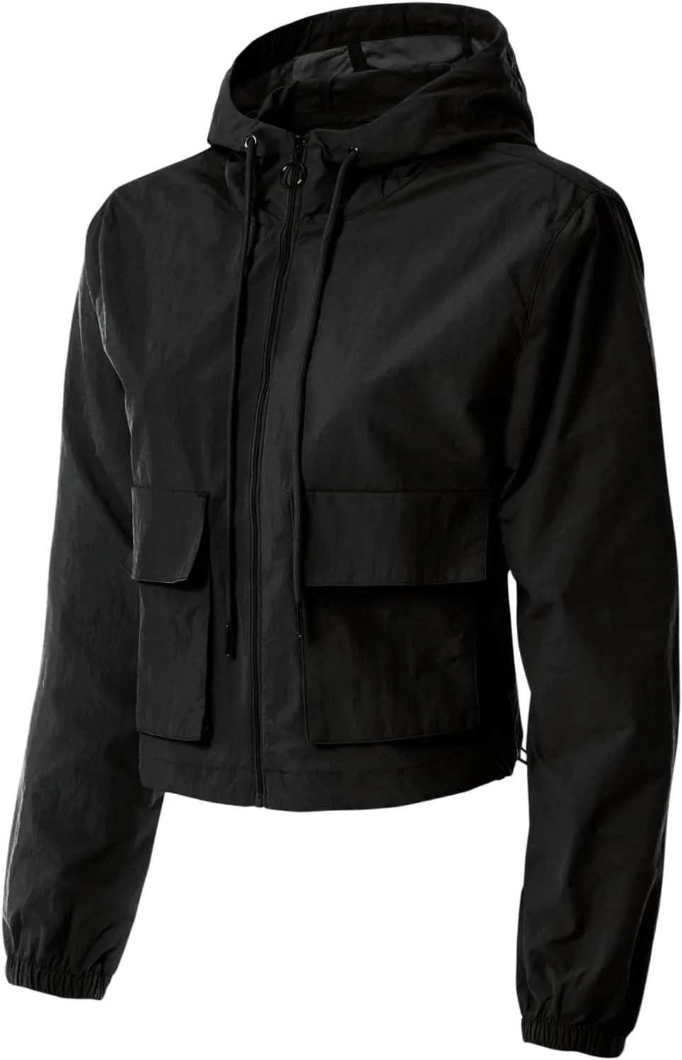 MixMatchy Women's Lightweight Cropped Yoga Quick Dry Windbreaker Zipper Jackets Workout Running Hoodie