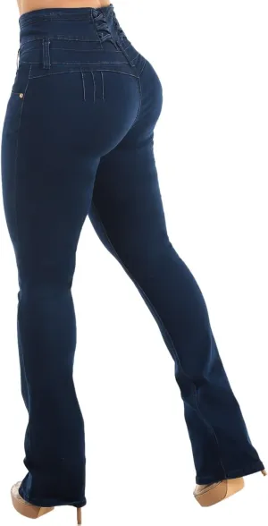 Moda Xpress Women's Butt Lifting High Waisted Bootcut Jeans - Stretchy, Comfortable Flare Jeans in Junior Size Vintage Style