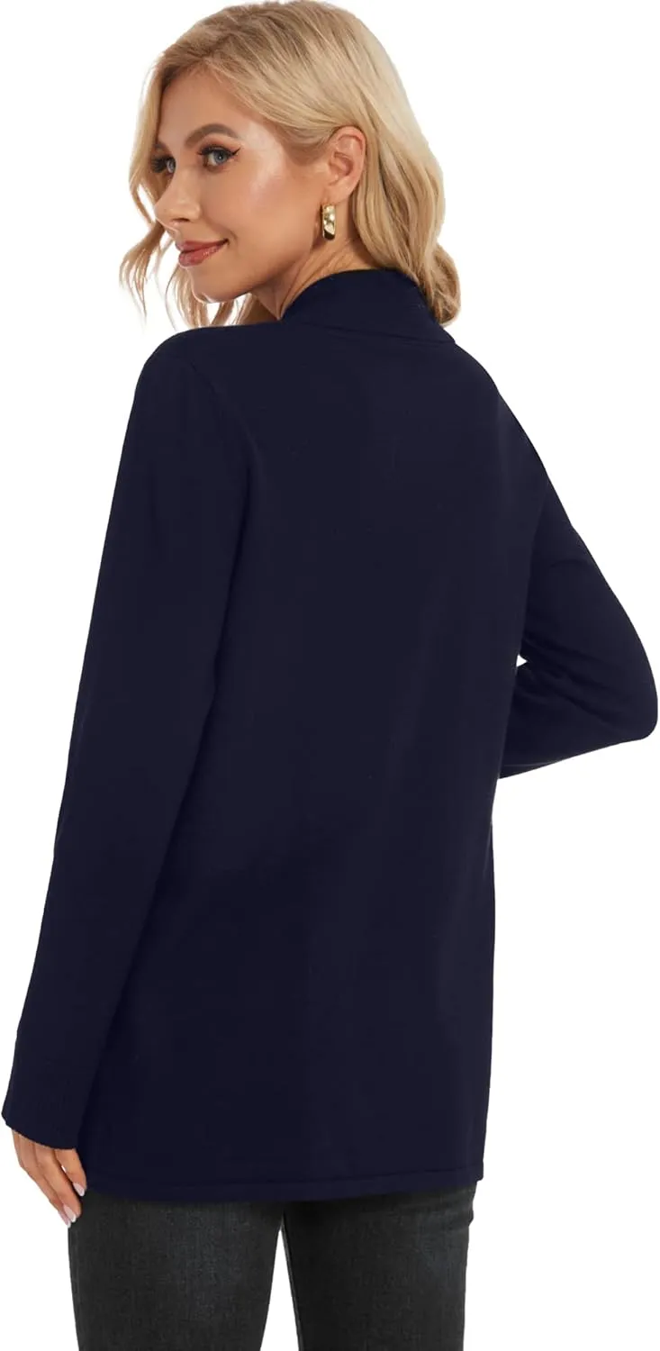 Moss Rose Women's Classic Sweaters Cardigan Long Sleeve Knit Coat Outwear with Pocket Available in Plus Size