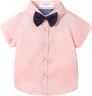 Mud Kingdom Little Boys Dress Shirts Short Sleeve Cute Summer