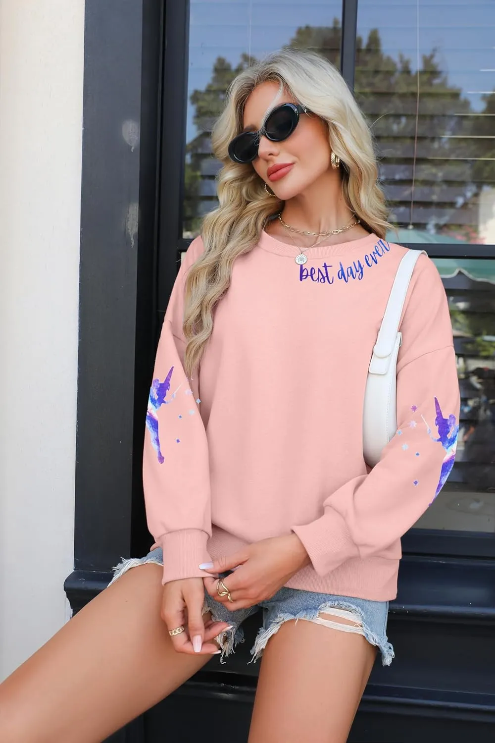 MYHALF Magical Shirt for Women Magic Kingdom Sweatshirt Best Day Long Sleeve Shirts Family Vacation Pullover Tops