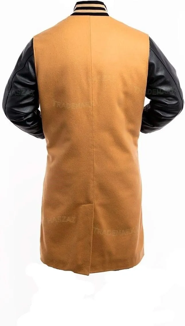 New Letterman Varsity Coats, Baseball Bomber Coats, Long Letterman Coat Jackets, Warm Wool Long Coat