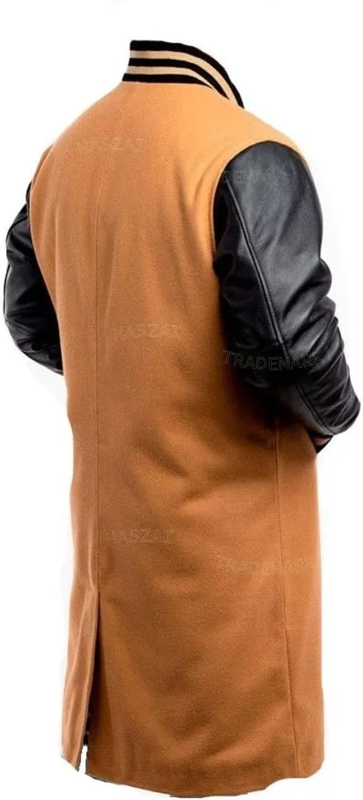 New Letterman Varsity Coats, Baseball Bomber Coats, Long Letterman Coat Jackets, Warm Wool Long Coat