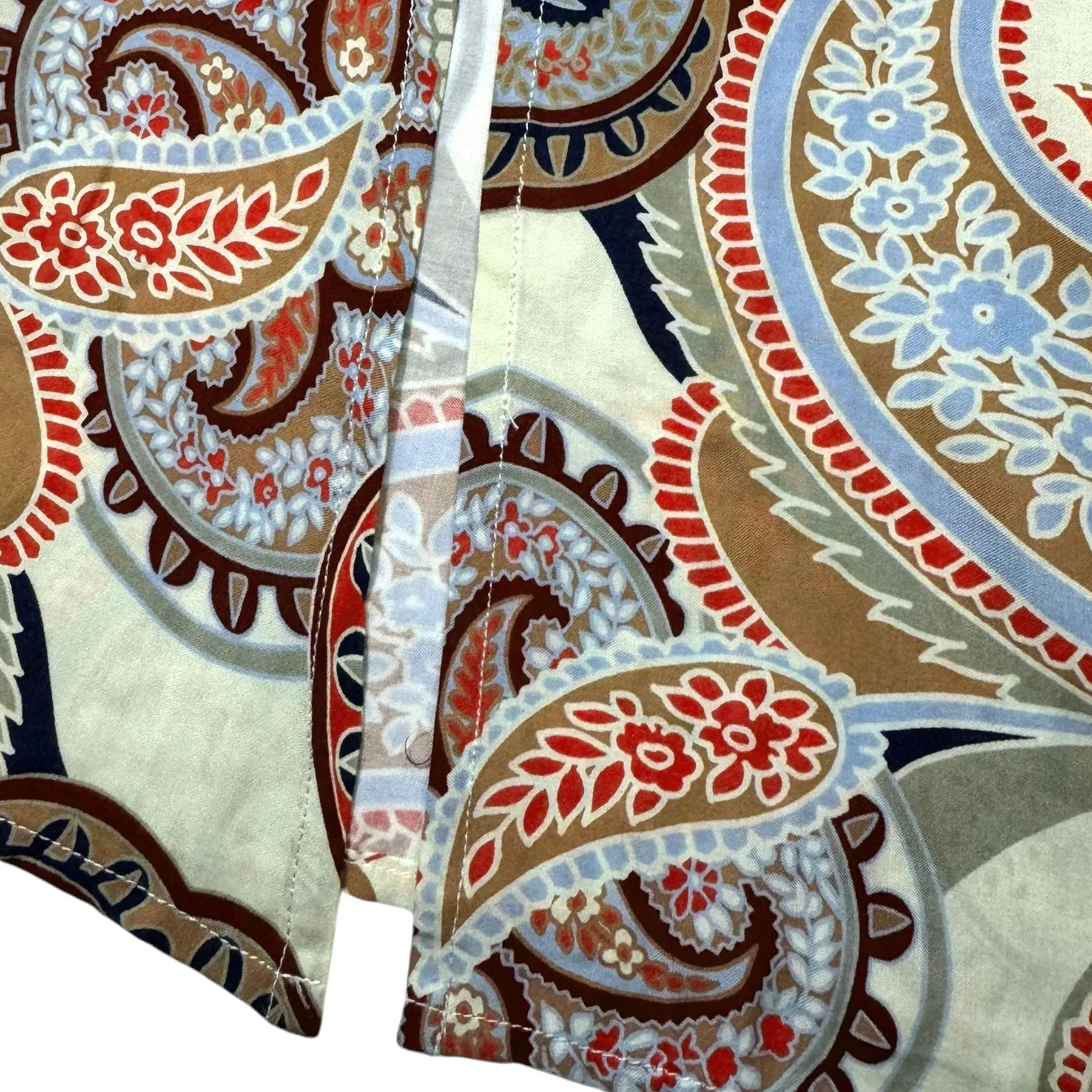 Olivia Kaftan Blue Brown Red Paisley Women Beachwear Hand Made In Italy