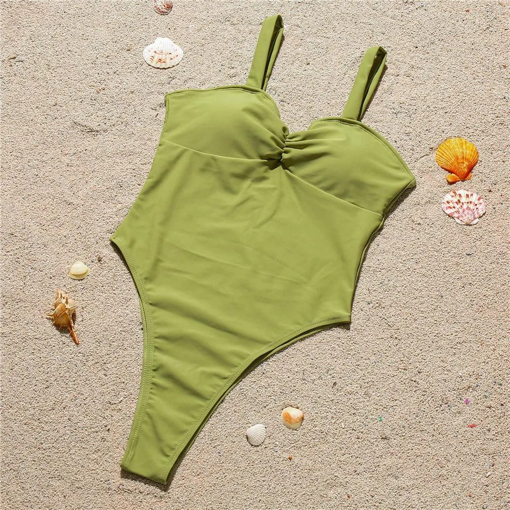 One Piece Solid Monokini  Stylish and Comfortable Swimwear