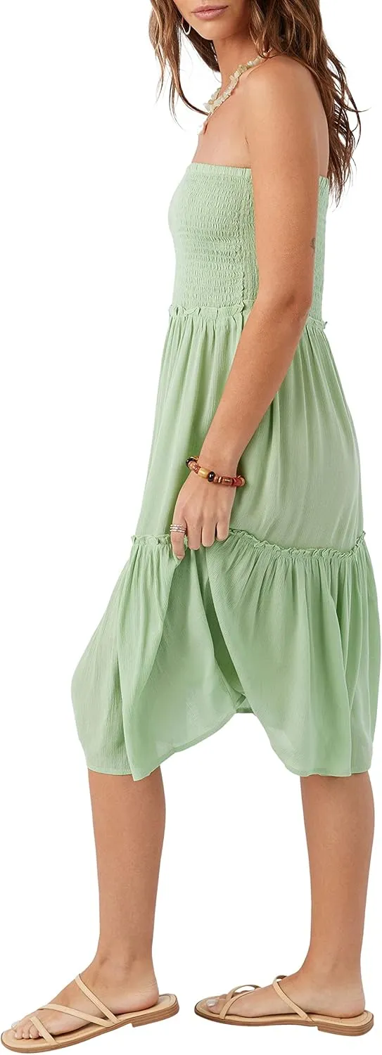 O'NEILL Women's Ruched Tier Midi Skirt - Comfortable and Lightweight Midi Length Skirt for Women with Elastic Waist