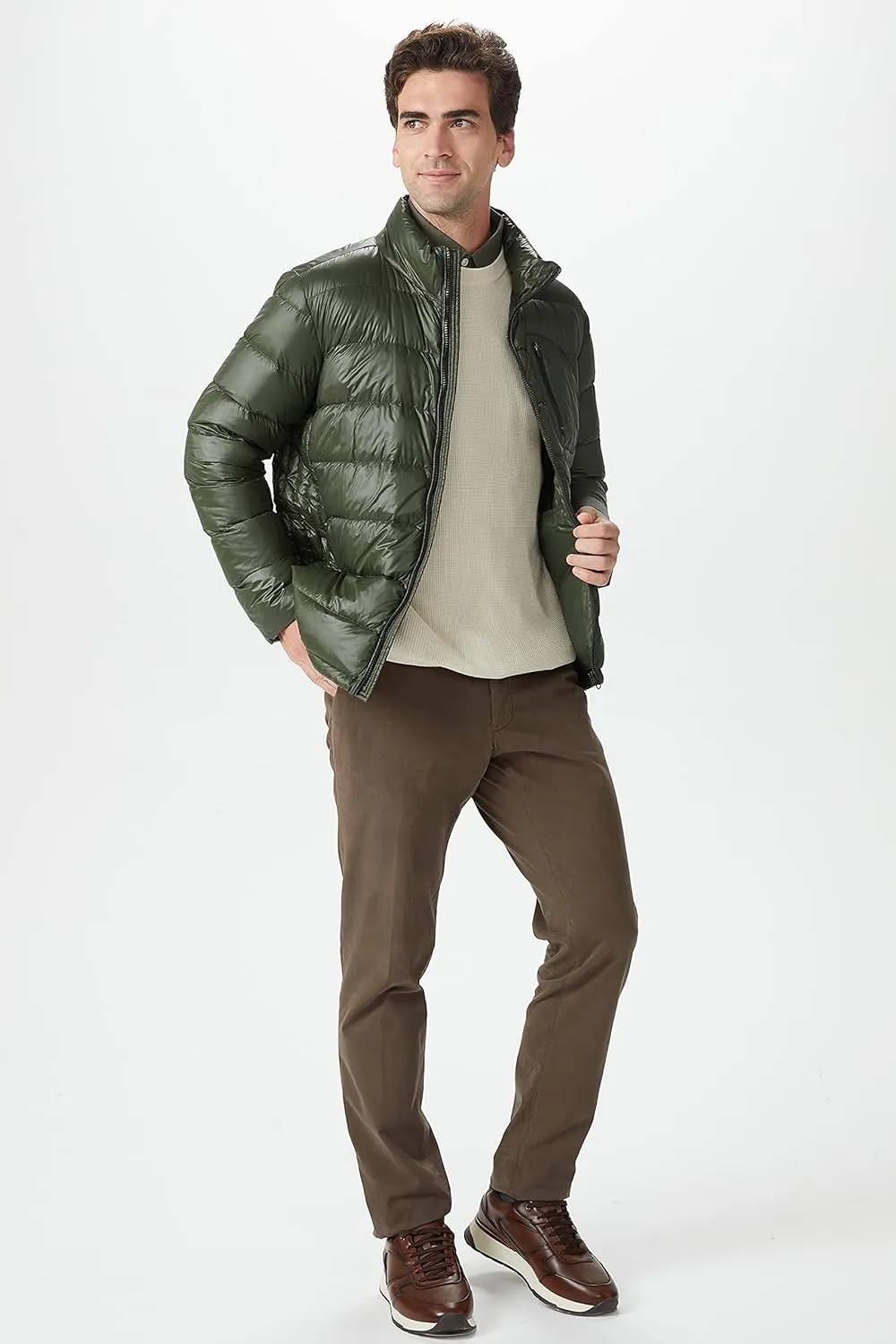 Orolay Men's Ultra Lightweight Down Jackets Quilted Packable Winter Coat with Stand Collar