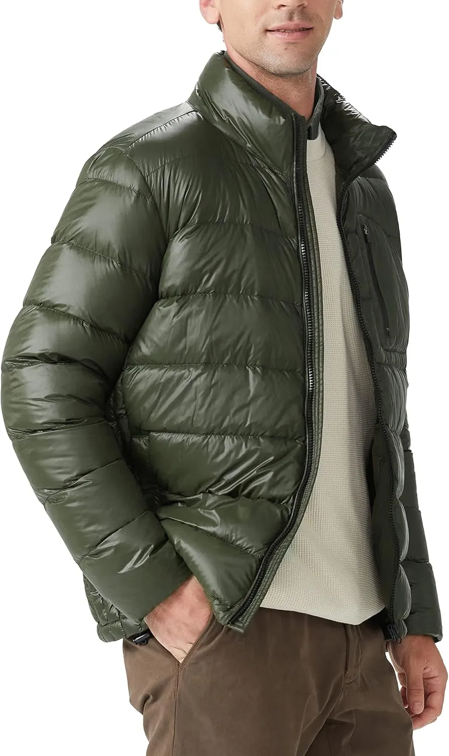 Orolay Men's Ultra Lightweight Down Jackets Quilted Packable Winter Coat with Stand Collar