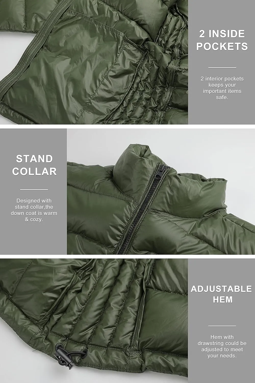 Orolay Men's Ultra Lightweight Down Jackets Quilted Packable Winter Coat with Stand Collar