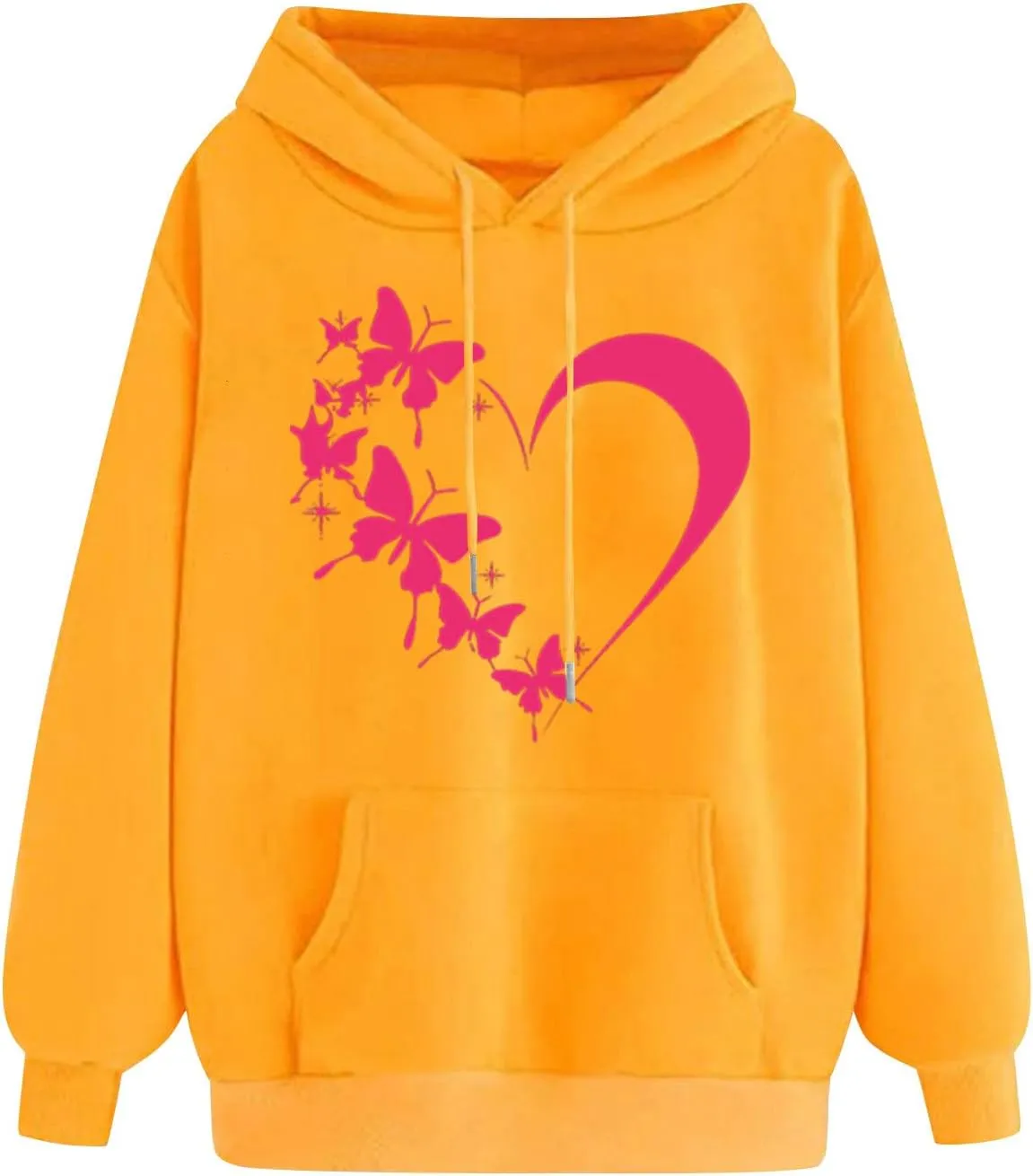 Oversized Y2k Hoodies Women Graphic Sweatshirt Long Sleeve Pullover Top Cute Heart Print Valentine's Day Outfits