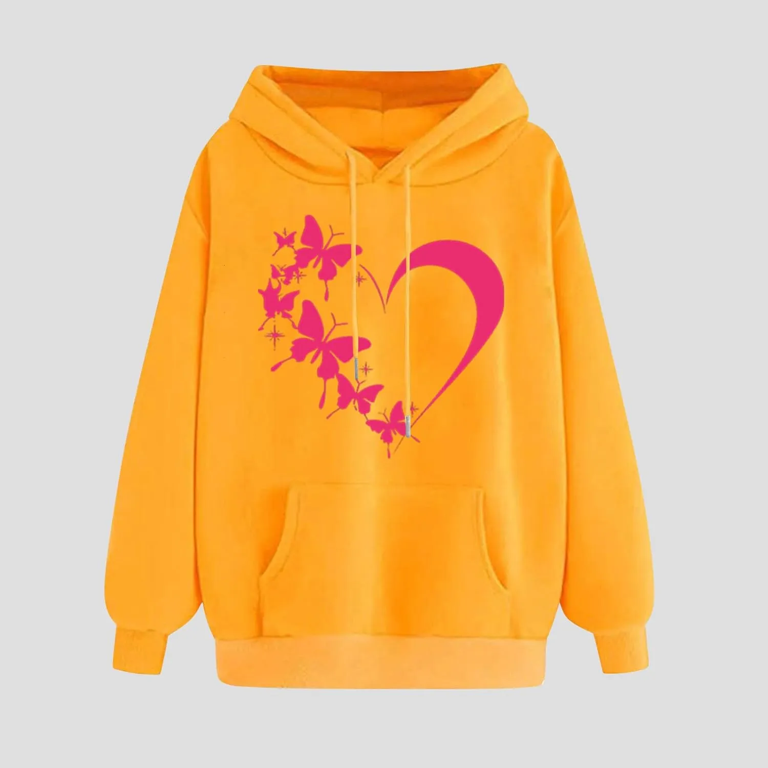 Oversized Y2k Hoodies Women Graphic Sweatshirt Long Sleeve Pullover Top Cute Heart Print Valentine's Day Outfits