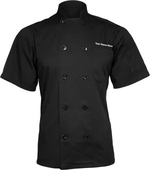 Personalized Poplin Short Sleeve Embroidered Color Chef Coat