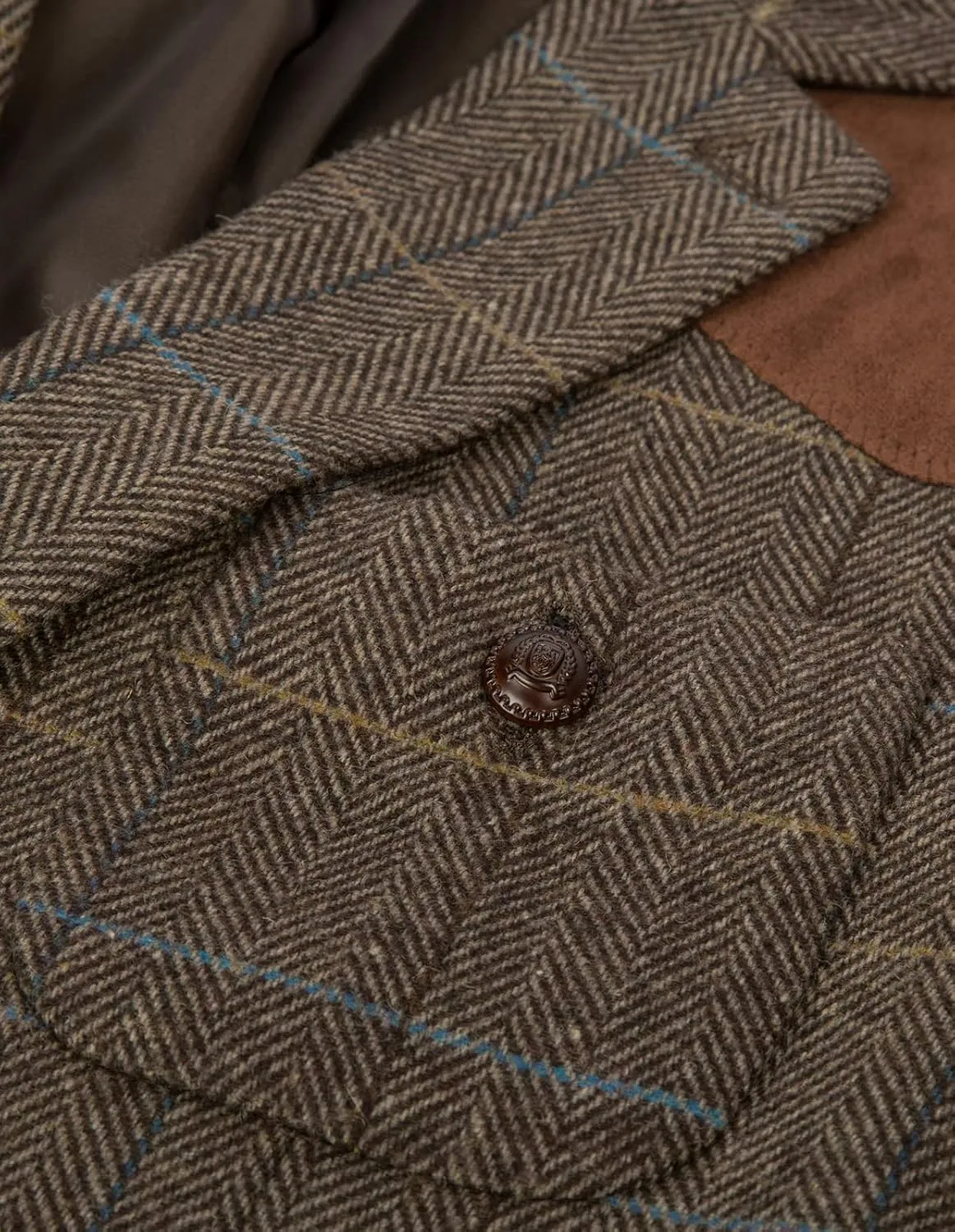 PJ PAUL JONES Men's Blazer Herringbone Tweed Sport Coats Two Button Wool Blend Formal Jacket