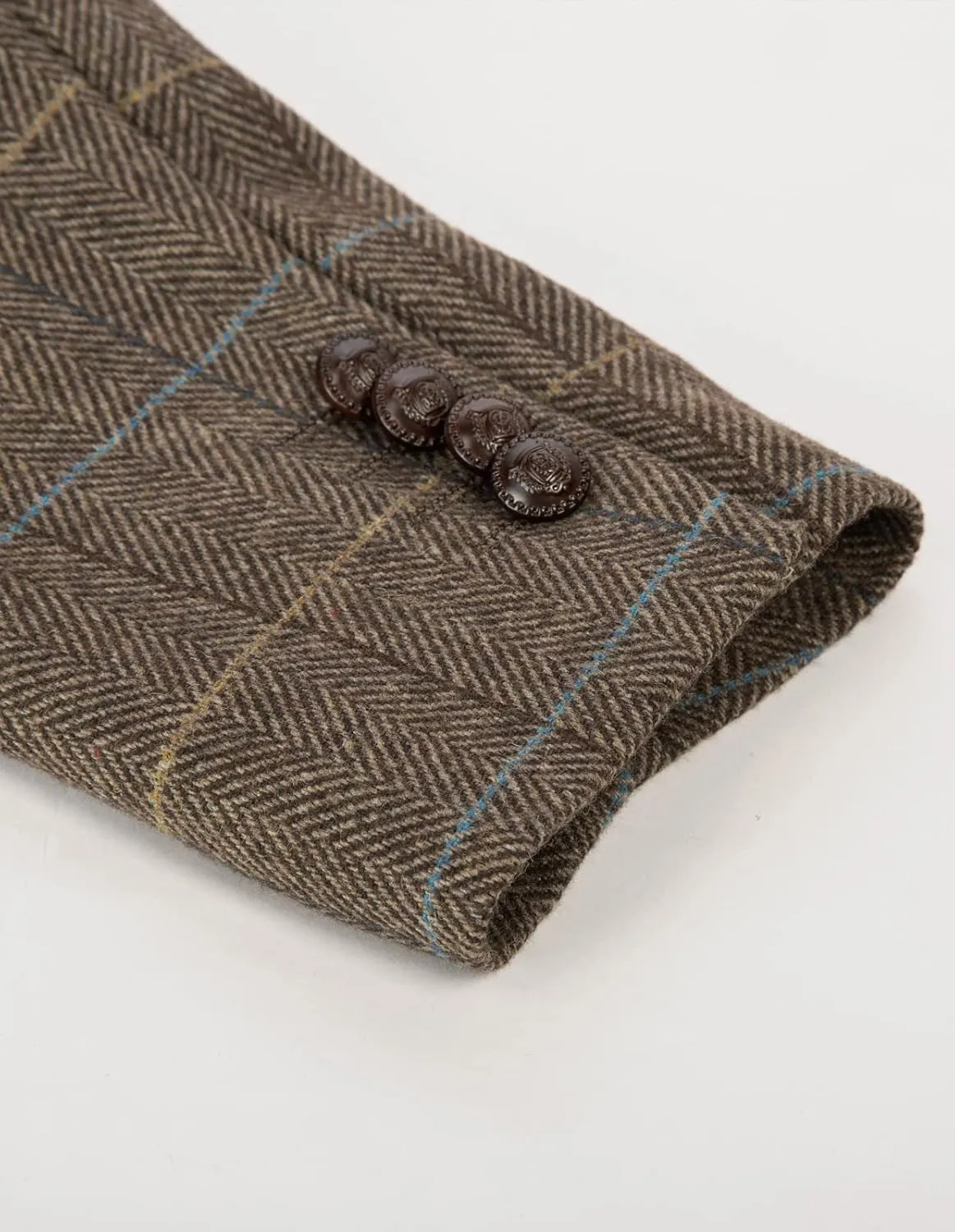 PJ PAUL JONES Men's Blazer Herringbone Tweed Sport Coats Two Button Wool Blend Formal Jacket