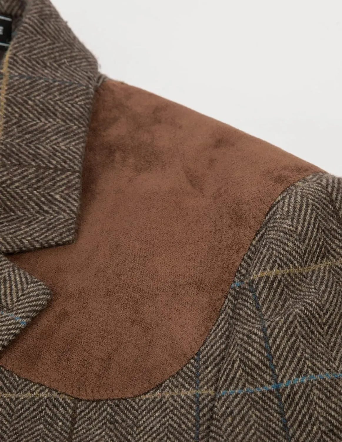 PJ PAUL JONES Men's Blazer Herringbone Tweed Sport Coats Two Button Wool Blend Formal Jacket