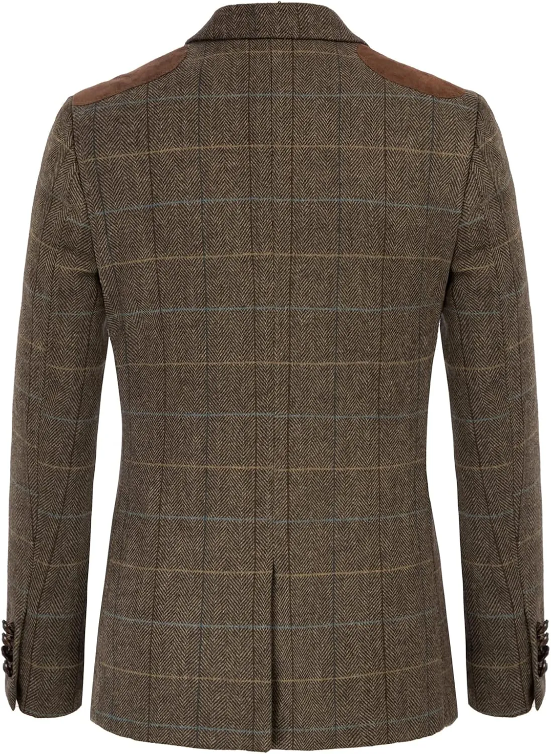 PJ PAUL JONES Men's Blazer Herringbone Tweed Sport Coats Two Button Wool Blend Formal Jacket