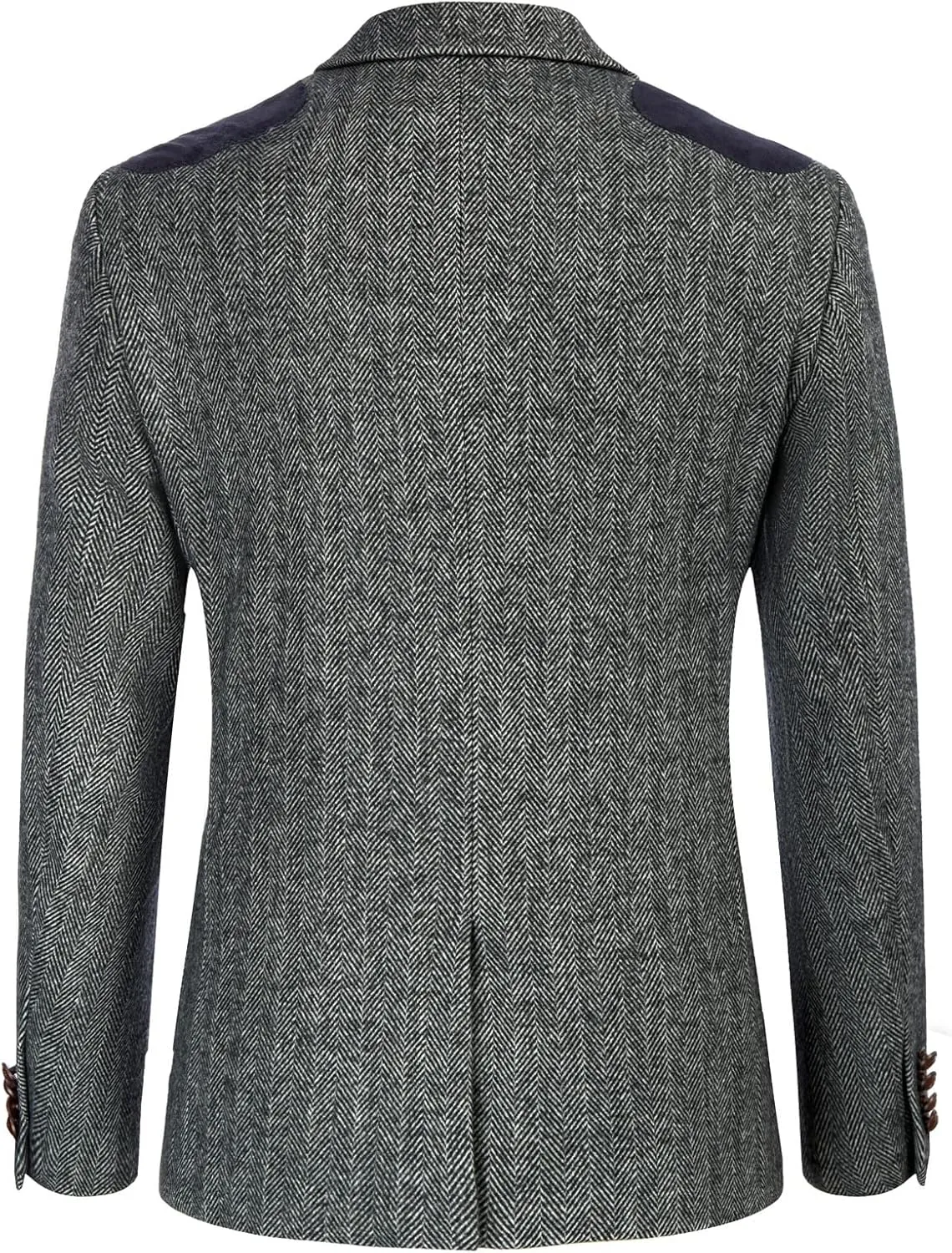 PJ PAUL JONES Men's Blazer Herringbone Tweed Sport Coats Two Button Wool Blend Formal Jacket