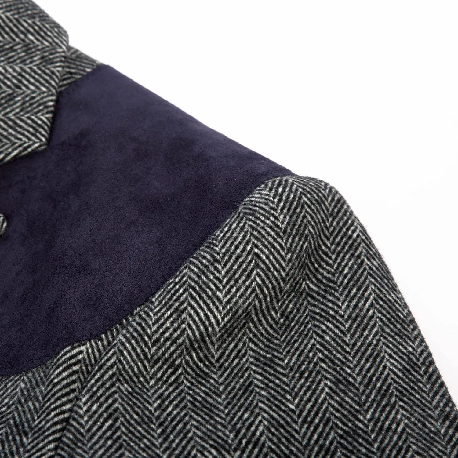 PJ PAUL JONES Men's Blazer Herringbone Tweed Sport Coats Two Button Wool Blend Formal Jacket