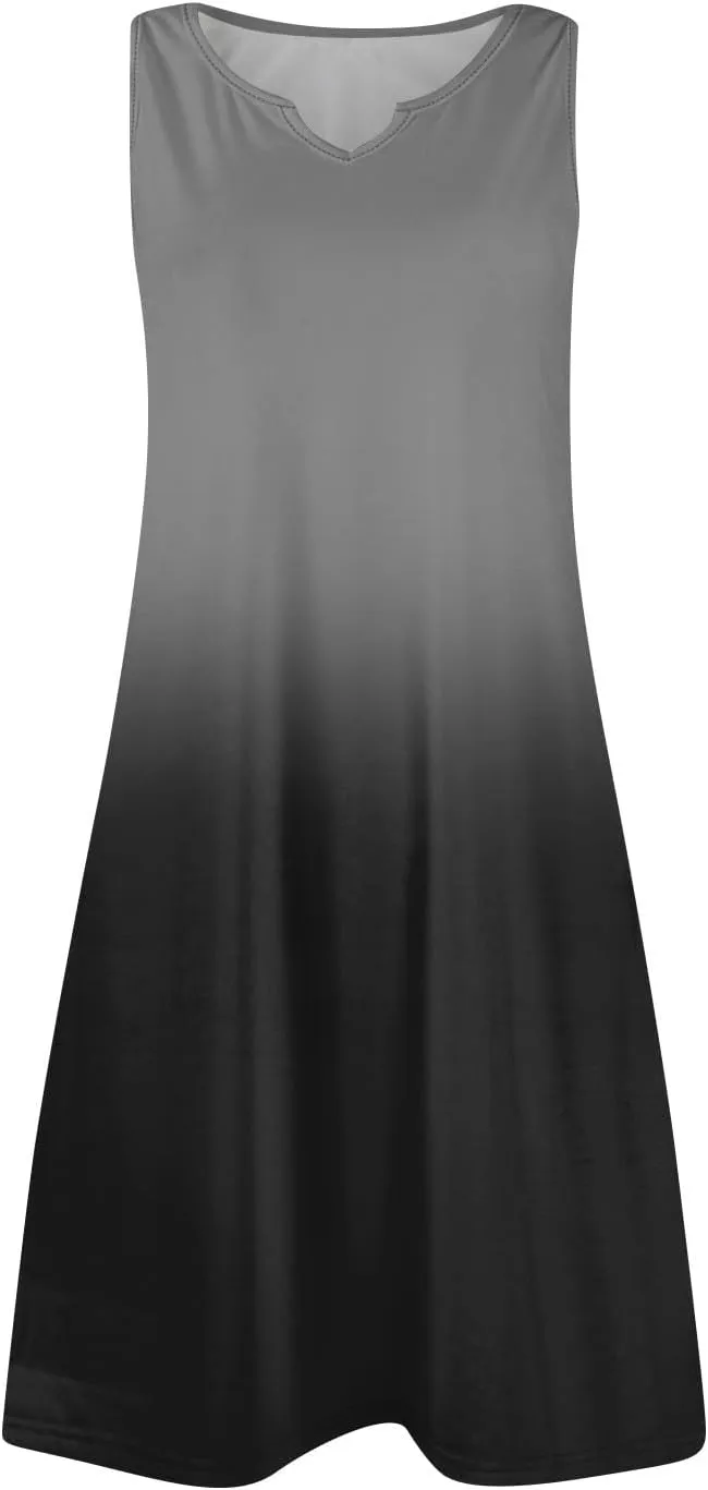 Plus Size Sleeveless Trendy Sundress Ladies Summer Fitness V Neck Comfortable Dresses for Women Loose Fitting