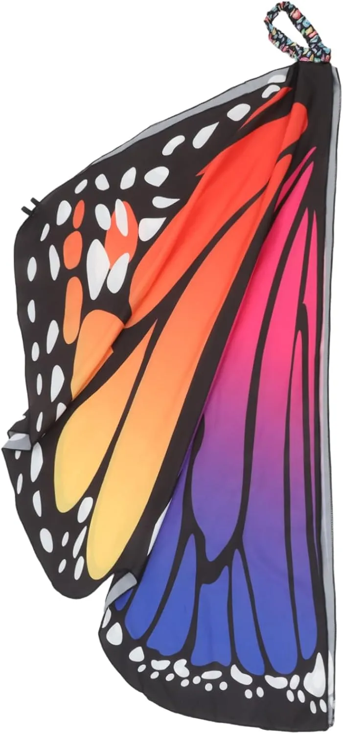 Polyester Cloak with Butterfly Prints Vibrant Cape for Parties and Cosplay Adorable Design for Ladies Durable and Comfortable Accessory Blue and Rosy