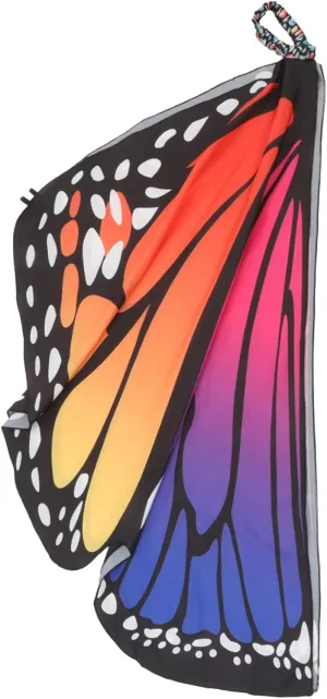 Polyester Cloak with Butterfly Prints Vibrant Cape for Parties and Cosplay Adorable Design for Ladies Durable and Comfortable Accessory Blue and Rosy
