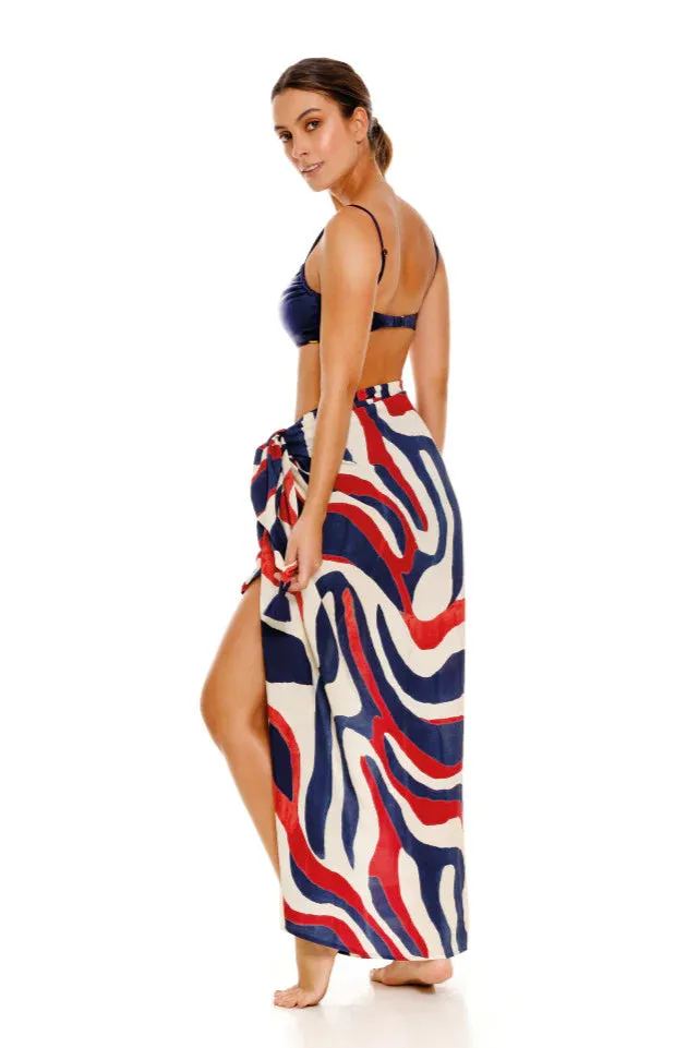 Poppy Ocean Swirl Sarong