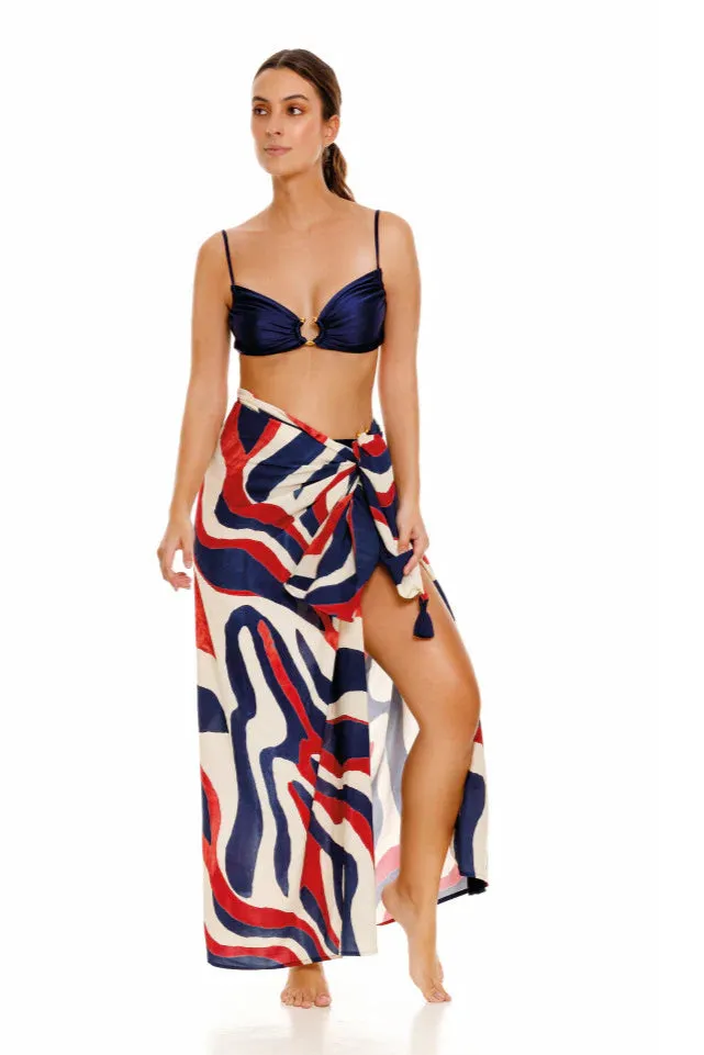 Poppy Ocean Swirl Sarong