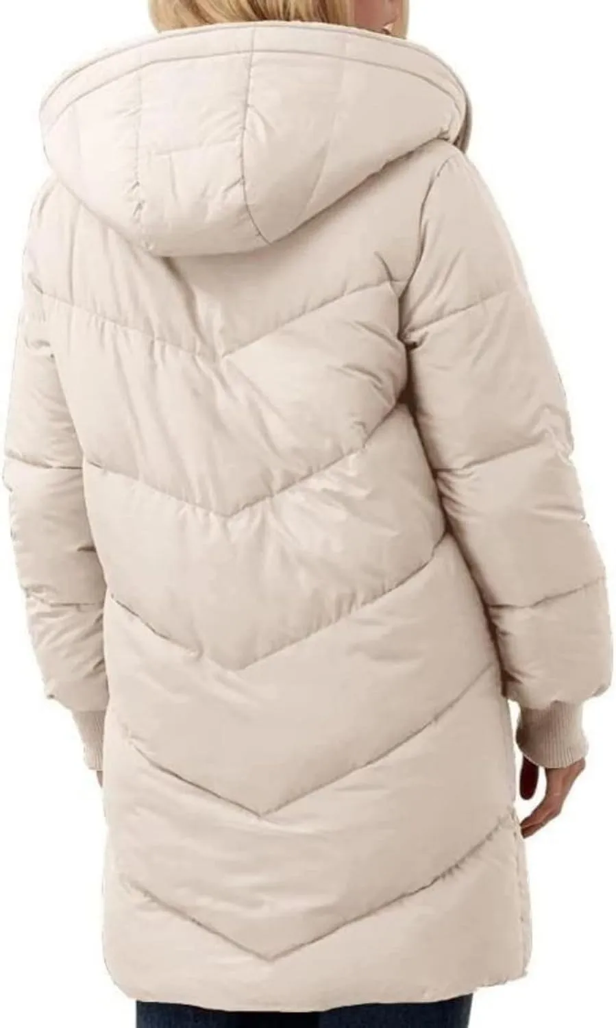Puffer Coat Women Women's Winter Thickened Down Jacket Warm Long Down Jacket with Hood Hooded Cotton Jacket