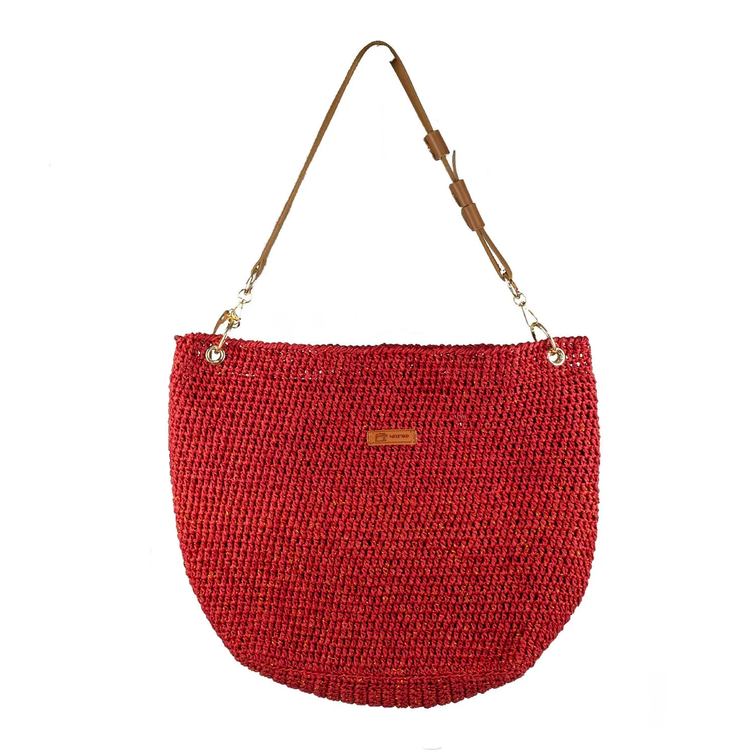 Red Speckled Paper Rope Straw Bag - Casual Style for Everyday Use