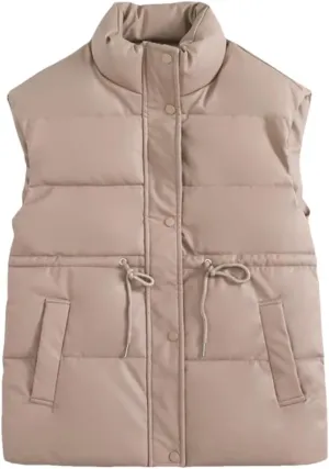 Rfmfkkg Women'S Winter Cotton Padded Vest Warm Coat Drawstring Sleeveless Loose Casualjacket