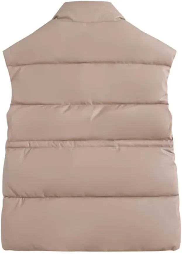 Rfmfkkg Women'S Winter Cotton Padded Vest Warm Coat Drawstring Sleeveless Loose Casualjacket