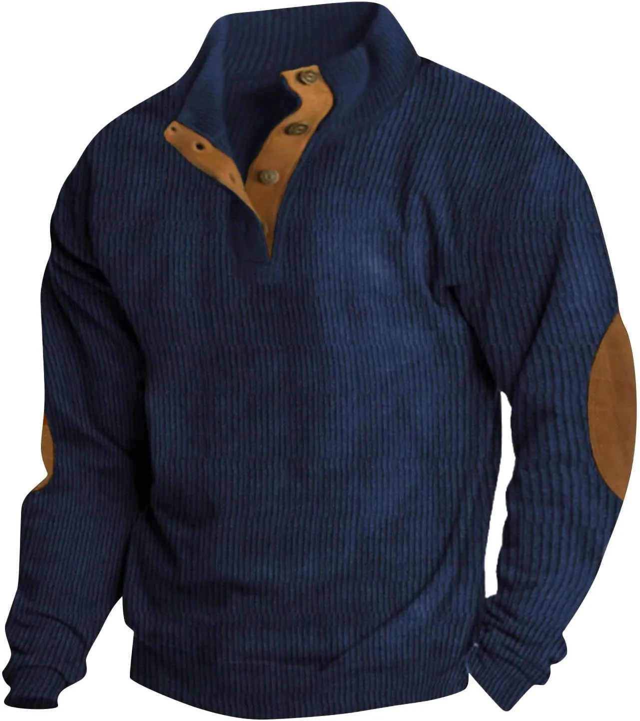 RTTUIOP Jackets for Men Western Aztec Ethnic Print Vintage Top Long Sleeve Shirt Stand Collar Button Down Pullover Coat