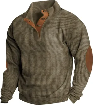 RTTUIOP Jackets for Men Western Aztec Ethnic Print Vintage Top Long Sleeve Shirt Stand Collar Button Down Pullover Coat