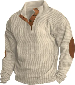 RTTUIOP Jackets for Men Western Aztec Ethnic Print Vintage Top Long Sleeve Shirt Stand Collar Button Down Pullover Coat