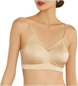 Silk Backless Bandeau Bra for Women, Breathable Mulberry Silk Bralette, Comfortable Camisole Lingerie for Sleepwear and Everyday Wear