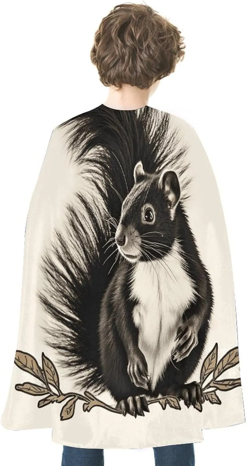 Skunk Halloween Cloak Reversible Vampire Cape Lightweight And Comfortable Witch Cape Cloak Halloween Cosplay Costumes for Women Men