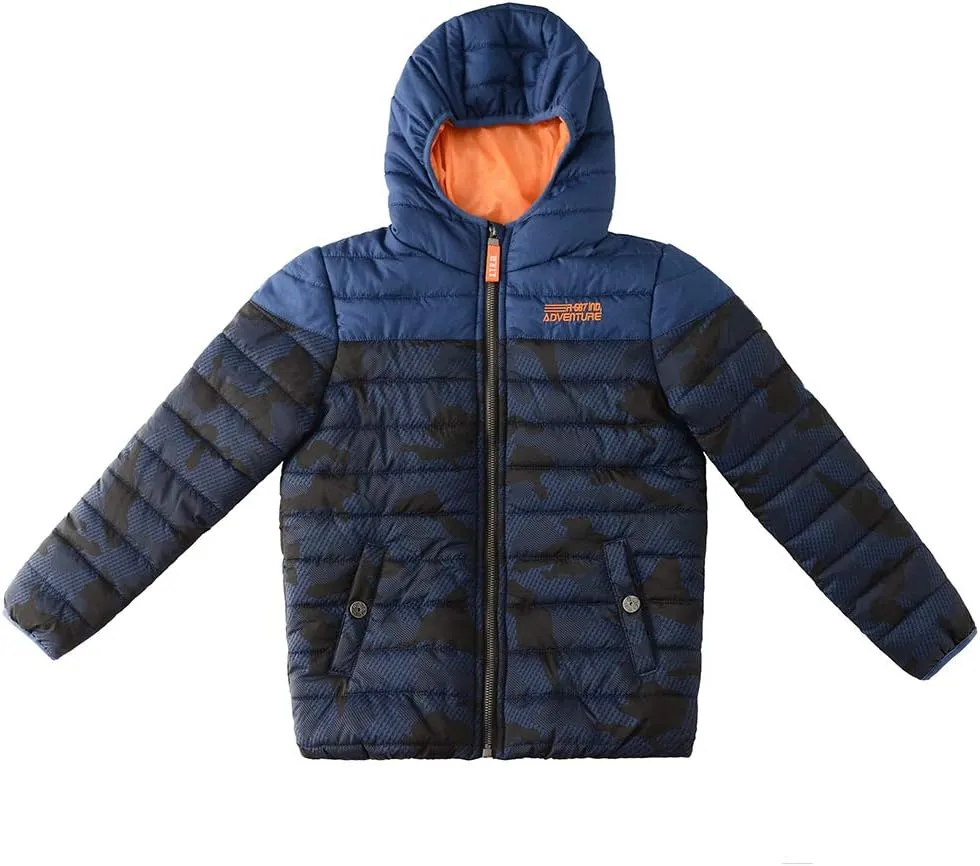 SNOW DREAMS Boys Lightweight Coat Hooded Waterproof Camo Puffer Jackets Outerwear