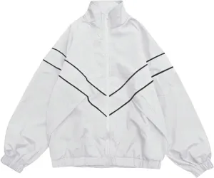 SOLY HUX Men's Y2k Zip Up Jacket Lightweight Windbreaker Outerwear Varsity Jackets