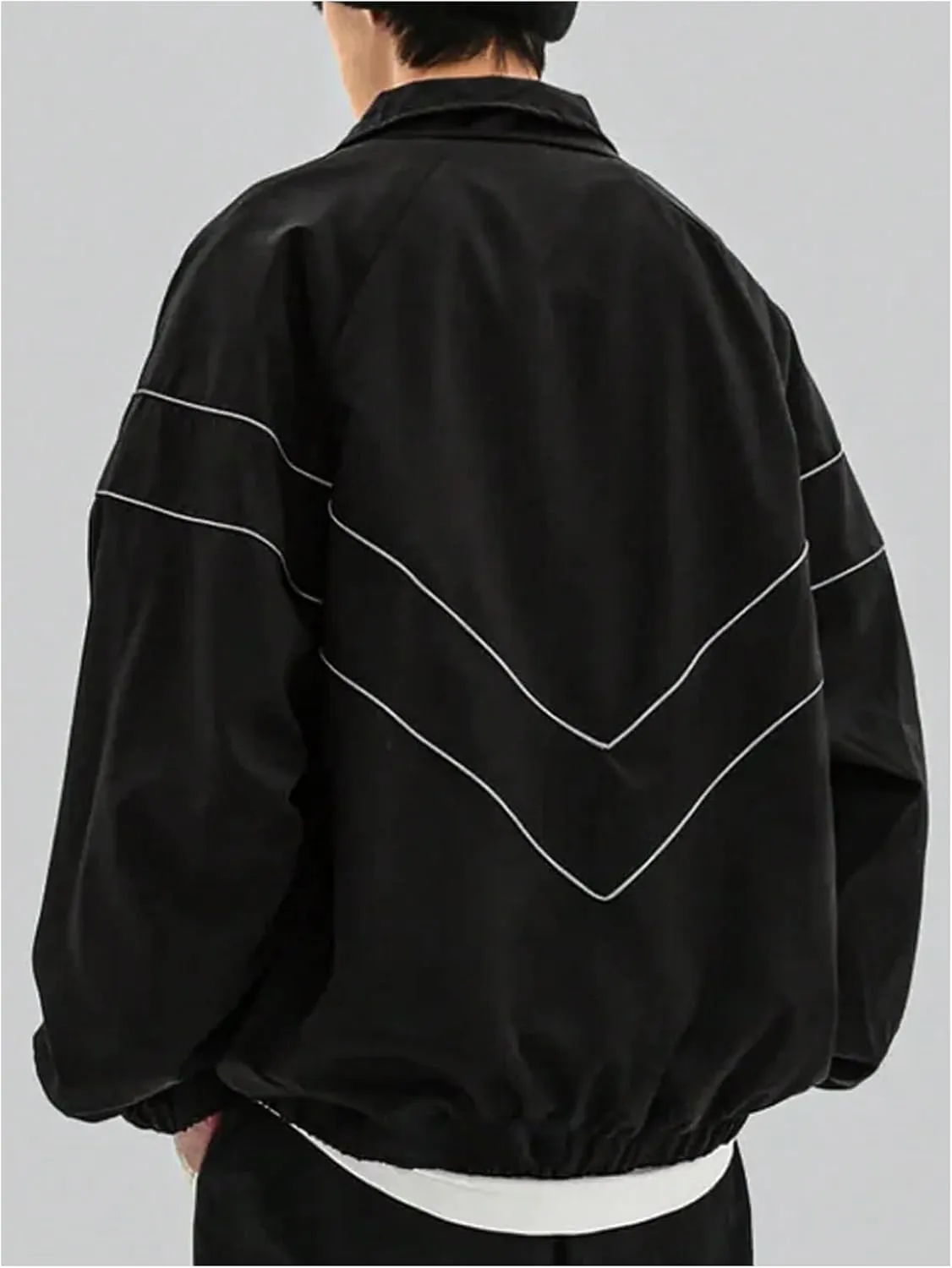 SOLY HUX Men's Y2k Zip Up Jacket Lightweight Windbreaker Outerwear Varsity Jackets