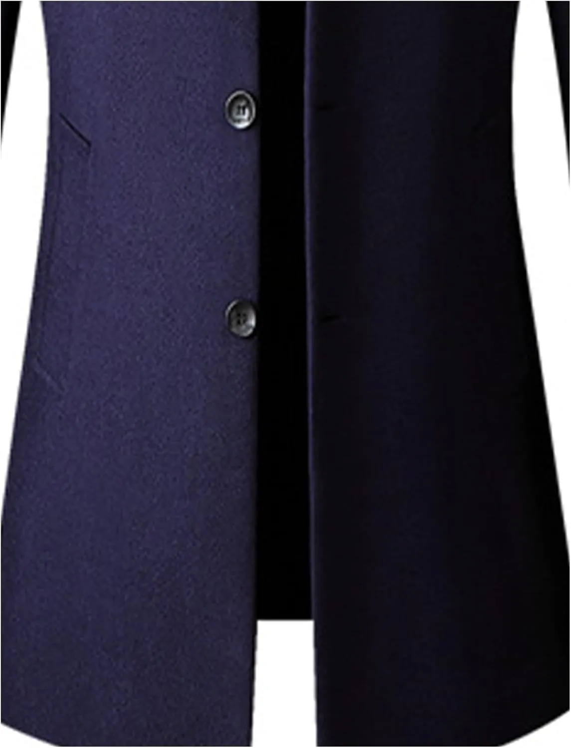 SOMTHRON Men's Trench Coat Wool Blend Slim Fit Top Coat Single Breasted Business Overcoat