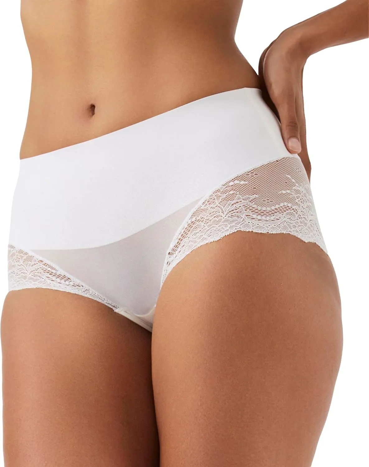 SPANXsmooth Undie-tectable Lace Hi-Hipster - For Core Control - Comfortable Lace Shapewear Underwear - No Visible Panty Lines