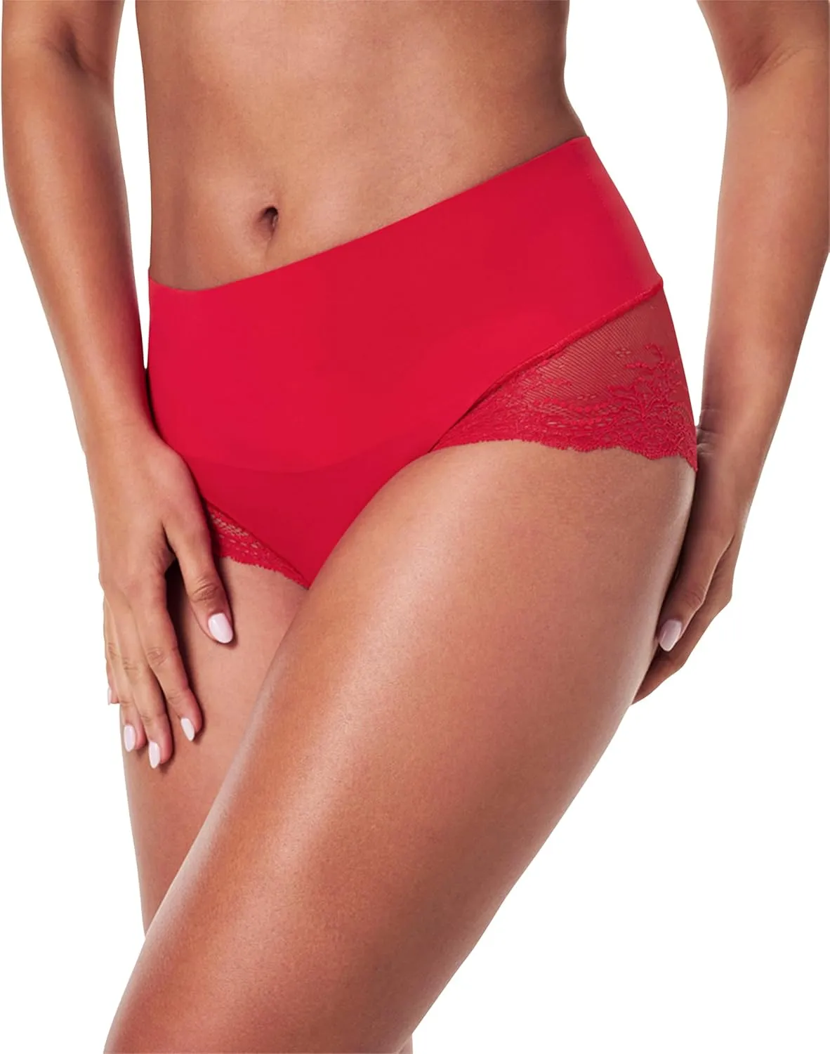 SPANXsmooth Undie-tectable Lace Hi-Hipster - For Core Control - Comfortable Lace Shapewear Underwear - No Visible Panty Lines